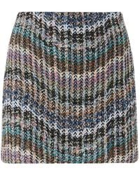 Missoni - Lamé Wool-Blend Knit Mini Skirt With Chevron Pattern And Embroidered Sequins - Lyst