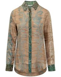 Pierre Louis Mascia - Silk Shirt With Floral Print - Lyst
