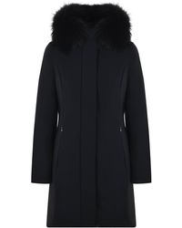 Rrd Roberto Ricci Design Piumino Lungo Rrd Winter Long Lady Fur In Tessuto Tecnico Stretch - Black