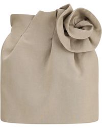 Magda Butrym - Linen Mini Skirt Linen; Polyamide - Lyst