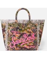 Mc2 Saint Barth - Vanity Canvas Shoulder Bag With Bandanna Camouflage Print - Lyst