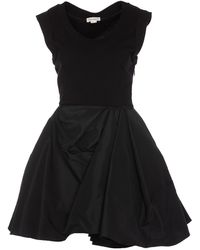Alexander McQueen - Mini Dress With Draped Skirt - Lyst