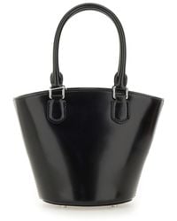 Self-Portrait - Leather Tote Bag With Charm Cow Handbags - Lyst