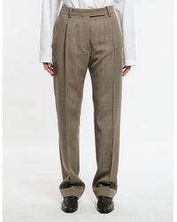 Studio Nicholson - Straight Leg Pin Tuck Tailored Trouser Trousers - Lyst