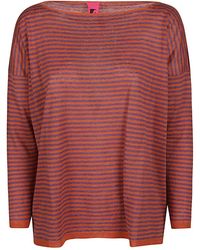 ALESSANDRO ASTE - Boat Neck Striped Linen Sweater - Lyst