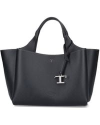Tod's - Logo Plaque Top Handle Bag - Lyst