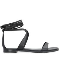 Michael Kors - Amara Leather Flat Sandals - Lyst