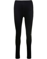 Balenciaga - Black Leggings With Side Logo Detail In Stretch Spandex Woman - Lyst