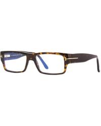 Tom Ford - Eyeglasses Rectangle Full Rim, Frame And Clear Light Block Lens Ft5835-B001 - Lyst