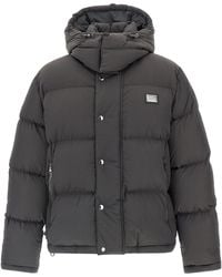 Dolce & Gabbana - Logo Patch Down Jacket - Lyst