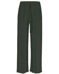B.B. Wallace - Pantalon Crewdson Laine Tricotée Droit Vert Foncé Trousers - Lyst