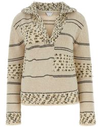 Bottega Veneta - Embroidered Wool Blend Polo Shirt - Lyst