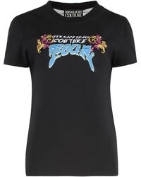 Versace Jeans Couture - Sequin Logo T-Shirt Main: Cotton T-Shirts & Jerseys - Lyst