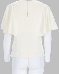 MICHAEL Michael Kors - Michael Michael Kors Satin Cape Sleeve Blouse - Lyst