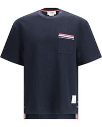 Thom Browne - Short-Sleeve Cotton-Linen T-Shirt - Lyst