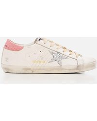 Golden Goose - Super Star Leather And Glitter Sneakers - Lyst