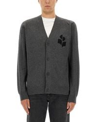 Isabel Marant - Cardigan With Logo Cotton Jumpers - Lyst