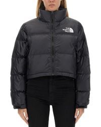 The North Face - Nuptse Padded Cropped Jacket - Lyst