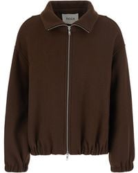 Jucca - Bomber Jacket High Collar Wool Blend Coat - Lyst