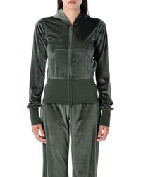 Balenciaga - Bistretch Velvet Zip-Up Hoodie - Lyst