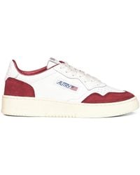 Autry - Leather And Burgundy Suede Medalist Low Sneakers - Lyst
