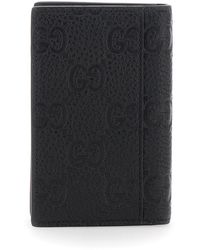 Gucci - Bi-Fold Wallet Gg Hammered Leather Calf - Lyst