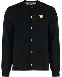 COMME DES GARÇONS PLAY - Wool Cardigan With Logo Detail Cardigans - Lyst
