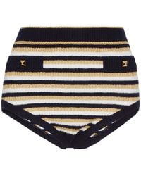 Valentino - Striped Lurex Mini Shorts - Lyst