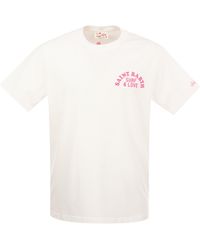 Mc2 Saint Barth - Cotton T-Shirt With Surfer Girl Print - Lyst