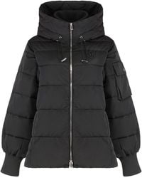 Pinko - Short Hooded Down Jacket Crusca Polyester Puffer - Lyst