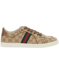 Gucci - Sneakers Stretch Fabric And Leather Trainers - Lyst