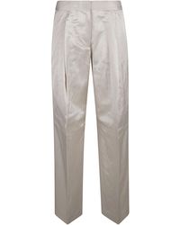 Calvin Klein - Shiny Viscose Tailored Wide Leg Trousers - Lyst
