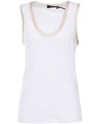 Fabiana Filippi - Ribbed Jersey Tank Top With Satin Finishing - Lyst