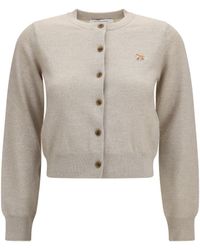 Maison Kitsuné - Baby Fox Cardigan Light Melange - Lyst