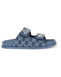 Gucci - Cotton Flat Sandals - Lyst