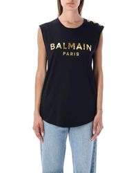 Balmain Cotton 3 Button Metallic Coin T-shirt in Black | Lyst
