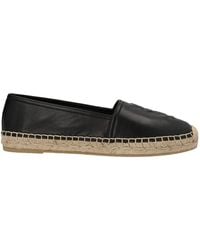 Saint Laurent - Debossed Logo Leather Espadrille - Lyst