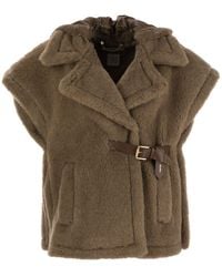 Max Mara - Lanoso4 Teddy Fabric Vest Cape - Lyst