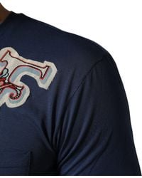 Dolce & Gabbana - Navy Blue Cotton Graphic Crew Neck T - Lyst