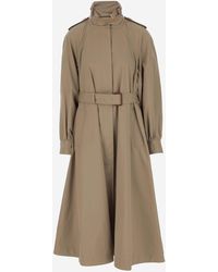 Chloé - Long Trench Coat Made Of Cotton Gabardine - Lyst