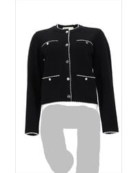 Tory Burch - Wool Cardigan Kendra Polyamide Elastane Jumpers - Lyst