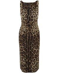 Dolce & Gabbana - Midi Dress Silk Stretch - Lyst