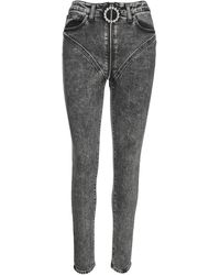 Alessandra Rich Crystal-embellished Skinny Jeans - Black