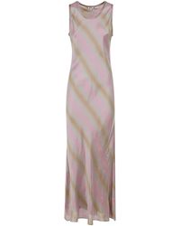 Aspesi - Sleeveless Striped Maxi Dress - Lyst