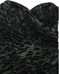 Dolce & Gabbana - Green Leopard Print Bustier Draped Midi Dress - Lyst