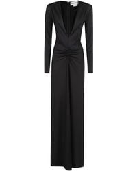 Victoria Beckham - Long Sleeve Deep V-Neck Gown - Lyst