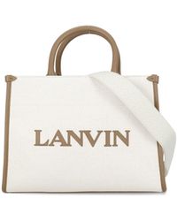 Lanvin - Cotton And Linen Shopping Bag - Lyst