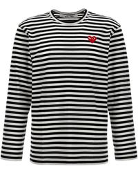 Comme des Garçons - Logo Patch Stripes T-Shirt - Lyst