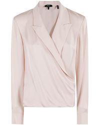 Theory - Lapel Wrap Blouse - Lyst