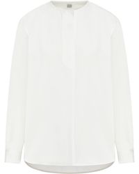 Totême - Collarless Cotton Shirt - Lyst